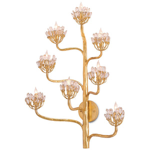 Currey and Company Agave Wall Sconce – Dark Gold & Crystal