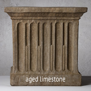 Large Cast Stone Tapered Square Planter - Aged Limestone (Additional Patinas Available)