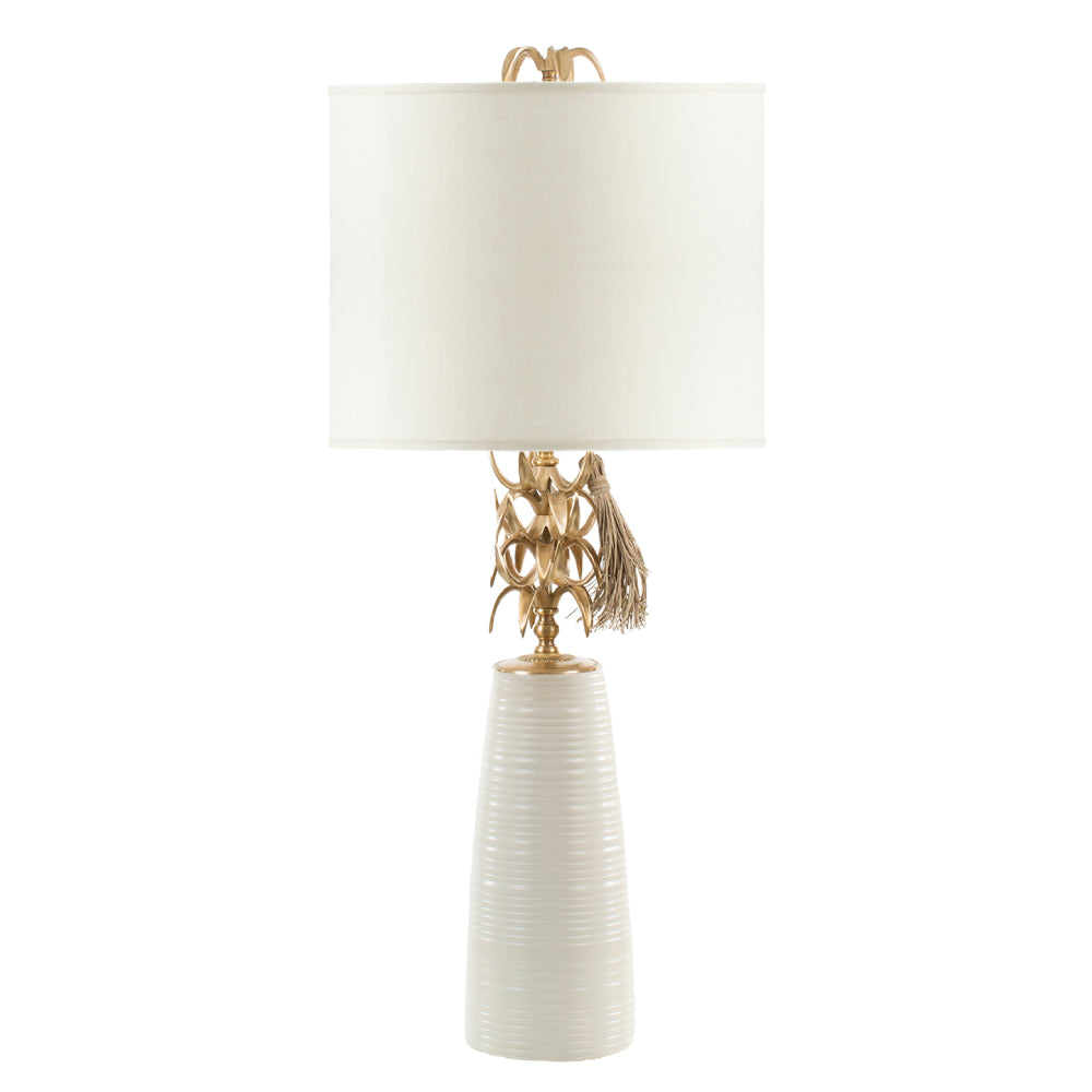 Ivory Ananas Table Lamp - White Shade