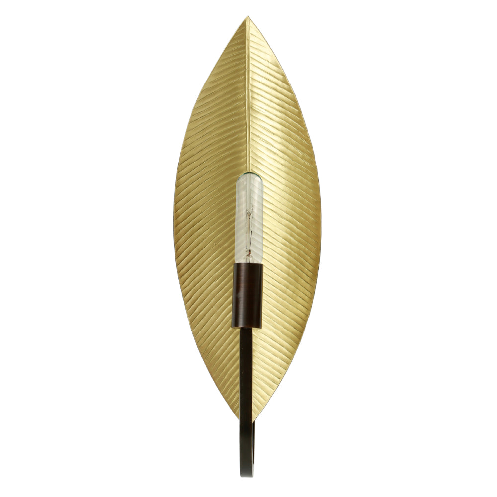 Antonio 1-Bulb Bronze & Matte Brass Leaf Sconce