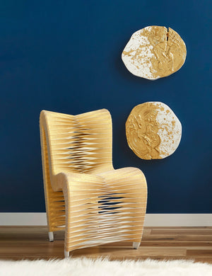Seat Belt Dining Chair, Gold, Metallic