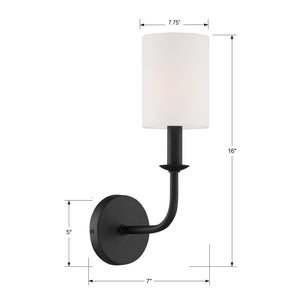 Bailey 1 Light Matte Black Wall Mount