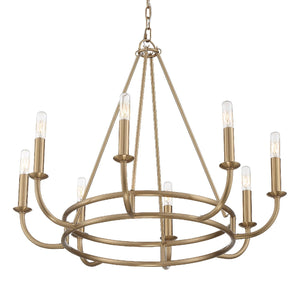 Bailey 8 Light Aged Brass Chandelier