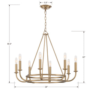 Bailey 8 Light Aged Brass Chandelier
