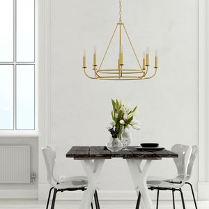 Bailey 8 Light Aged Brass Chandelier