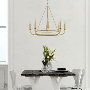 Bailey 8 Light Aged Brass Chandelier