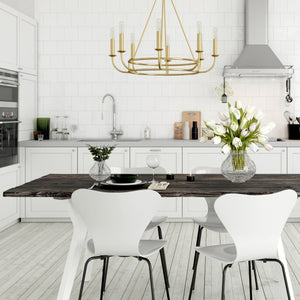 Bailey 8 Light Aged Brass Chandelier