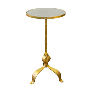 Worlds Away Barclay Round Cigar Table - Gold Leaf
