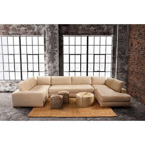Ottoman Soho , Dark Silver Leather
