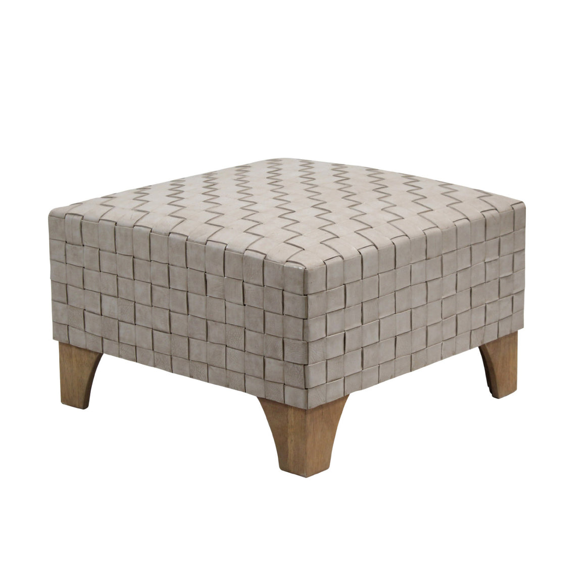 Ottoman Trenzas Smoke Leather