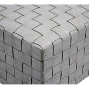 Ottoman Trenzas Smoke Leather