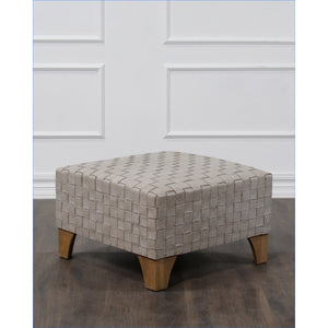 Ottoman Trenzas Smoke Leather