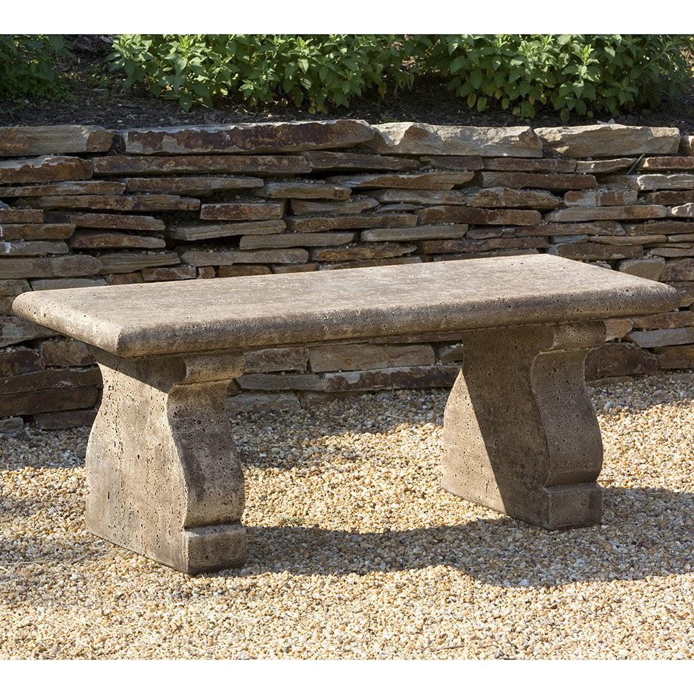 Rustic Stone Bench - Brown Stone Patina