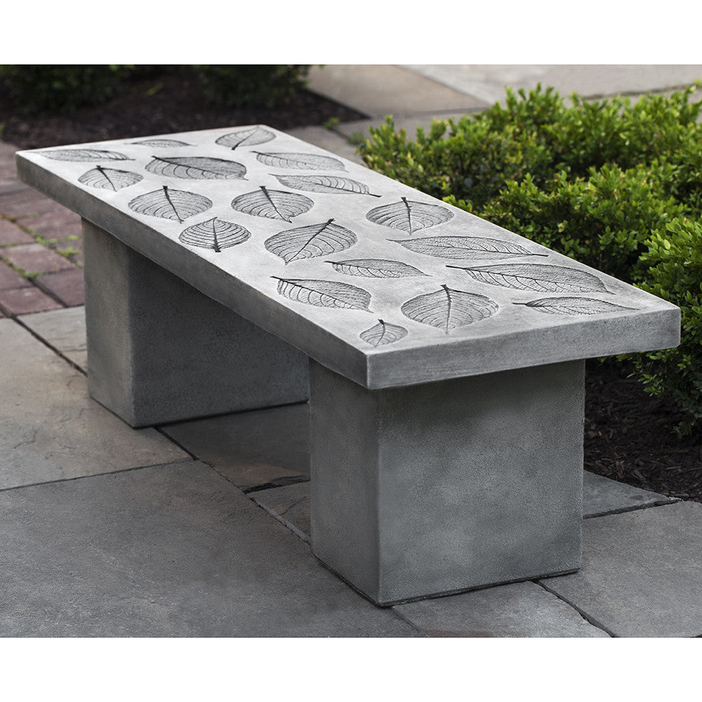 Hydrangea Leaf Stone Bench - Alpine Stone Patina