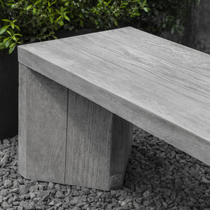 Faux Raw Oak Stone Bench - Grey Stone Patina