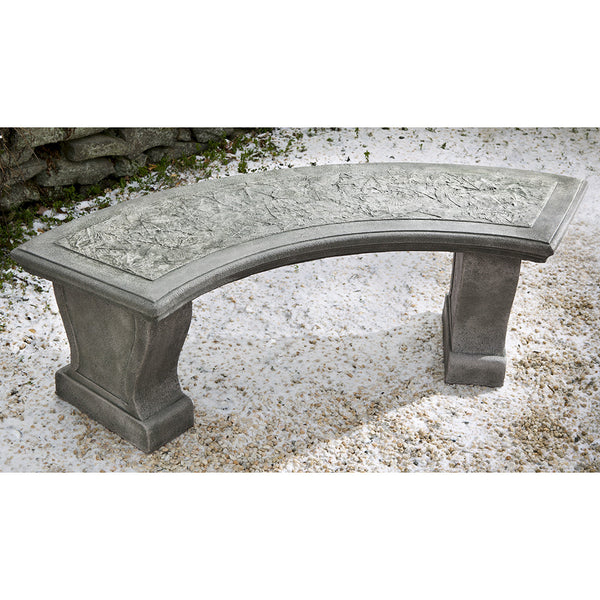 Curved stone bench with back hotsell