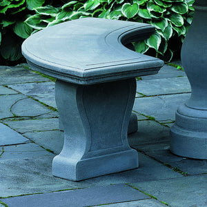 Cast Stone Pedestal Table - Grey Stone Patina