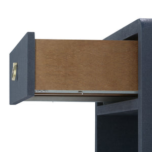 1-Drawer Side Table , Blue Steel | Benjamin Collection | Villa & House