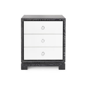 3-Drawer Side Table w/ Chrome Pulls in Gray | Berkeley Collection | Villa & House