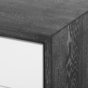 3-Drawer Side Table w/ Chrome Pulls in Gray | Berkeley Collection | Villa & House