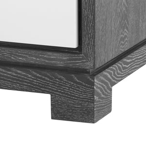 3-Drawer Side Table w/ Chrome Pulls in Gray | Berkeley Collection | Villa & House