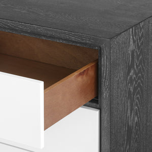 3-Drawer Side Table w/ Chrome Pulls in Gray | Berkeley Collection | Villa & House