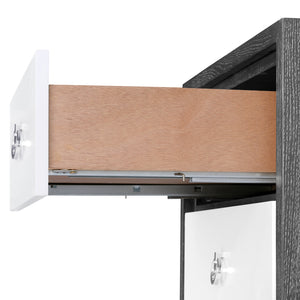 3-Drawer Side Table w/ Chrome Pulls in Gray | Berkeley Collection | Villa & House