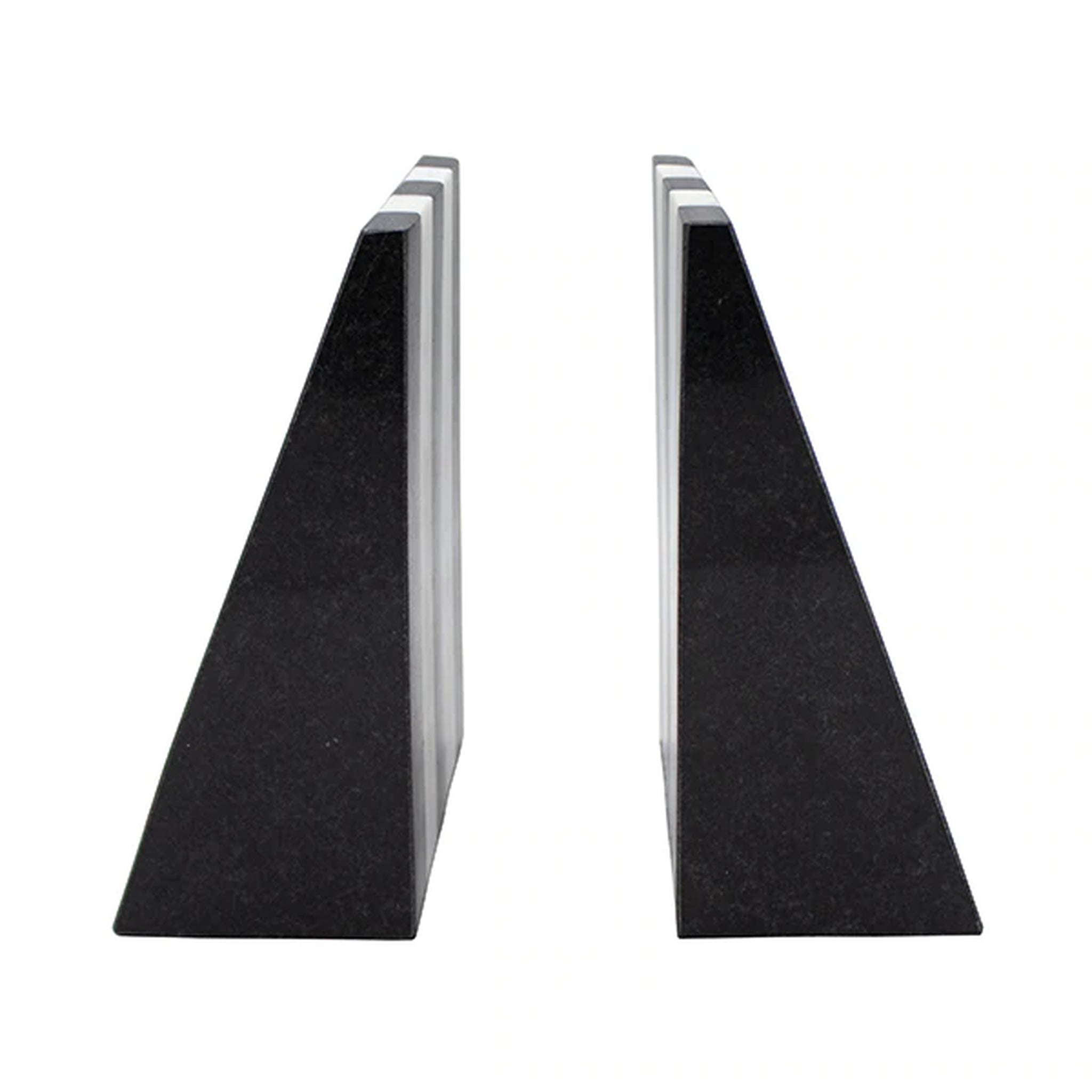 Worlds Away Bert Black & White Marble Bookend Set