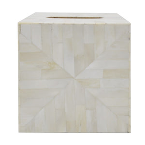 Worlds Away Decorative Tissue Box - Tiled Natural Bone