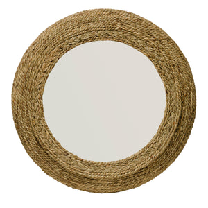 Circular Seagrass Accent Mirror