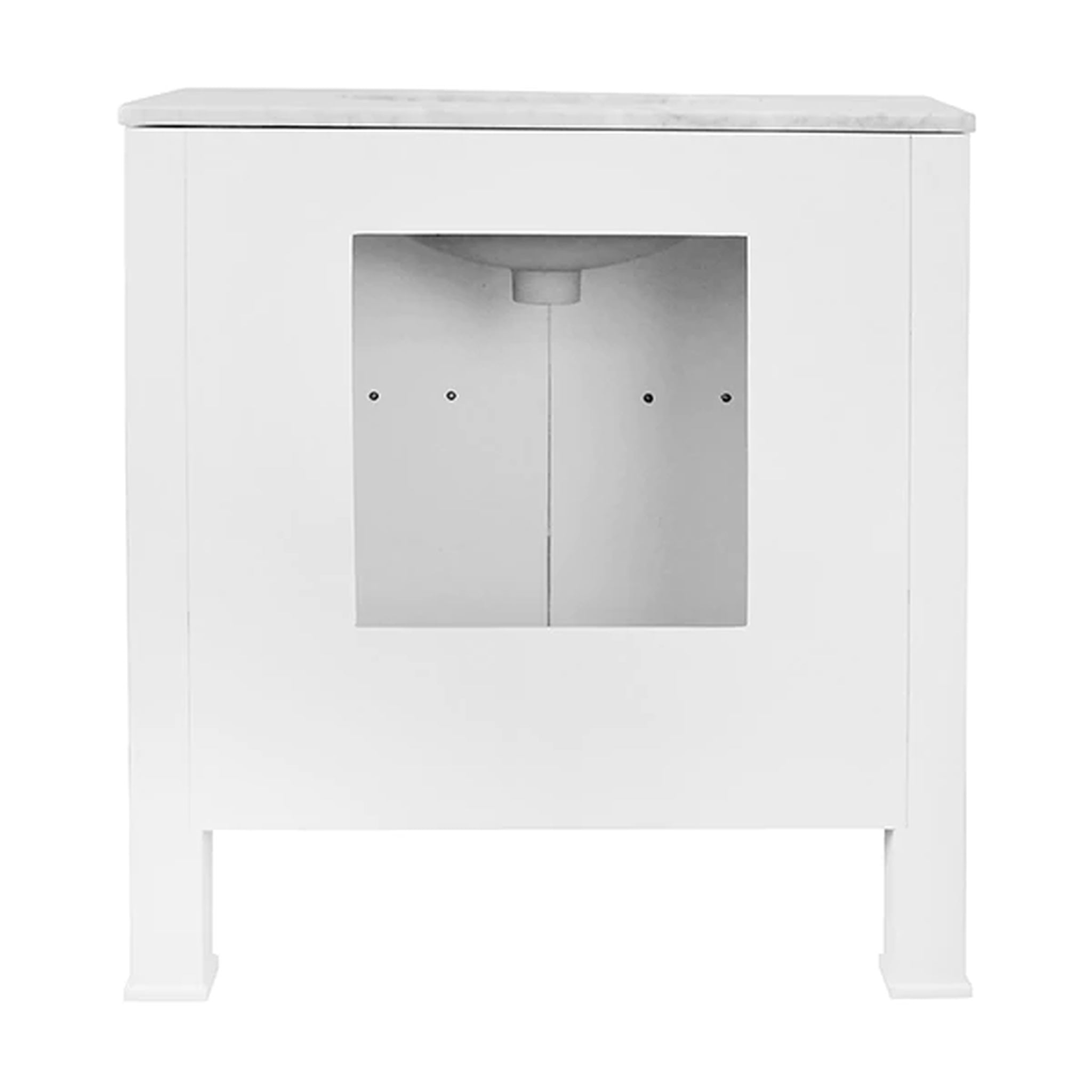 Worlds Away Blanche Bath Vanity with Brass Hardware - Textured White Linen