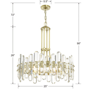 Bolton 8 Light Aged Brass Chandelier