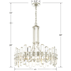 Bolton 8 Light Aged Brass Chandelier
