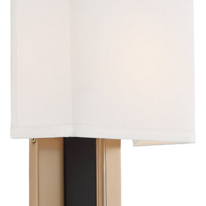 Brent 1 Light Vibrant Gold & Black Forged Wall Mount