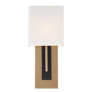 Brent 1 Light Vibrant Gold & Black Forged Wall Mount