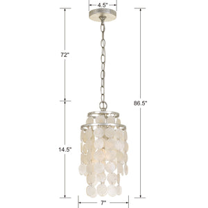 Brielle 1 Light Antique Silver Mini Chandelier