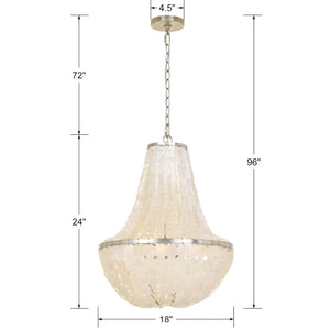 Brielle 6 Light Antique Silver Chandelier