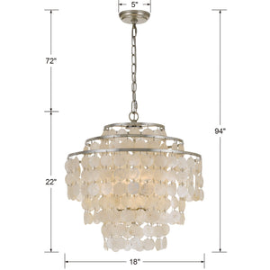 Brielle 4 Light Antique Silver Chandelier