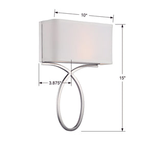 Brinkley 2 Light Polished Nickel Wall Mount