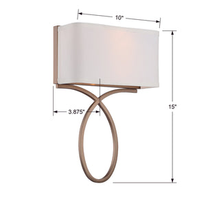 Brinkley 2 Light Vibrant Gold Wall Mount