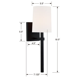 Bromley 1 Light Black Forged Wall Mount