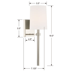 Bromley 1 Light Polished Nickel Wall Mount