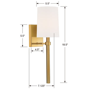 Bromley 1 Light Antique Gold Wall Mount