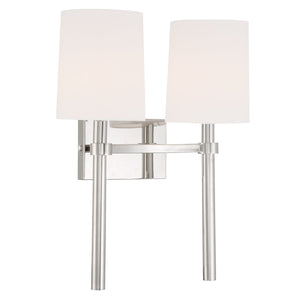 Bromley 2 Light Polished Nickel Wall Mount