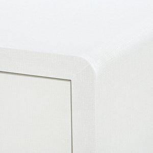 Bryant 3-Drawer Side Table, White Lacquered Linen | Bryant Collection | Villa & House