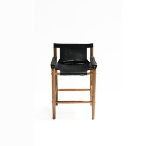 Counter Stool Karly, Black Leather
