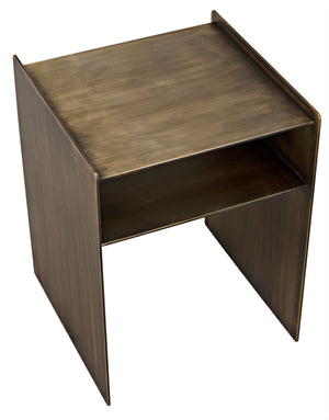 Cyrus Side Table, Aged Brass