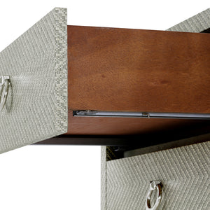 3-Drawer Side Table in Gray Tweed | Brittany Collection | Villa & House