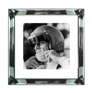 Worlds Away Beveled Mirror Frame Wall Art – Steve McQueen Racing