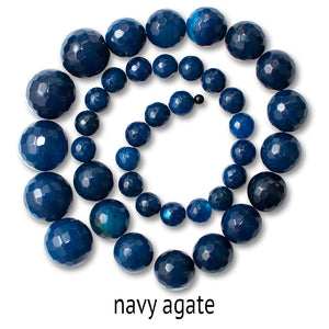 18" Malibu Beaded Chandelier with Arms – Navy Agate Beads